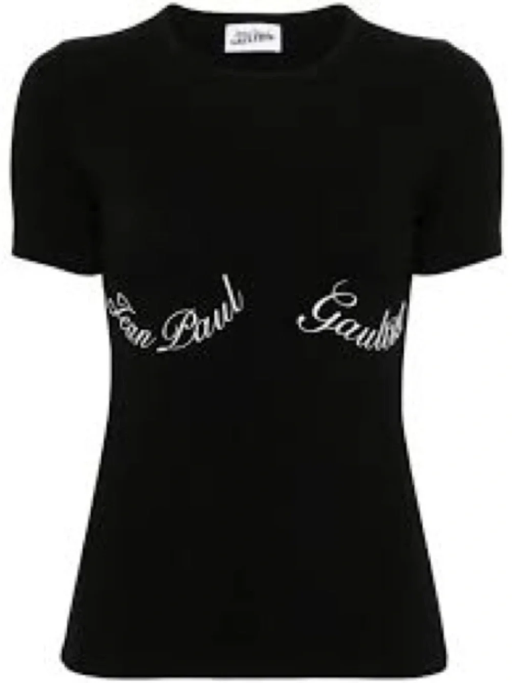 NWT Jean Paul Gaultier Black Tee with White Script Logo - Picture 3 of 3